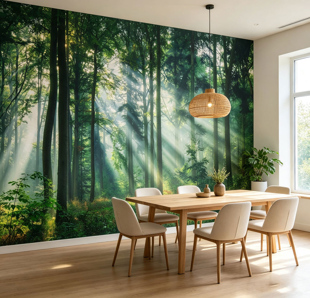 Sunlight piercing through the forest-B002