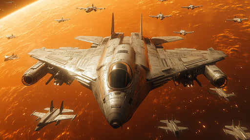 Futuristic Fighter Jet Mural Wallpaper — Cinematic Space Action